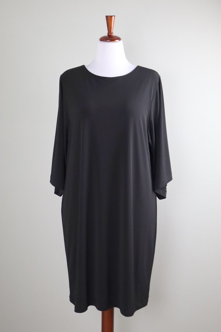 CHICO\'S NWT $119 Slinky Stretch Solid Black Kimono Dress Size 3 US 16 / 18 / XL