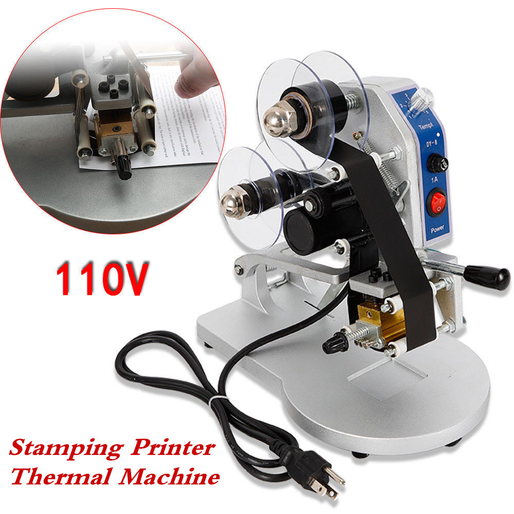 Hot Stamp Printer 110V Ribbon Manual Hot Foil Stamping Printer Date Code Machine