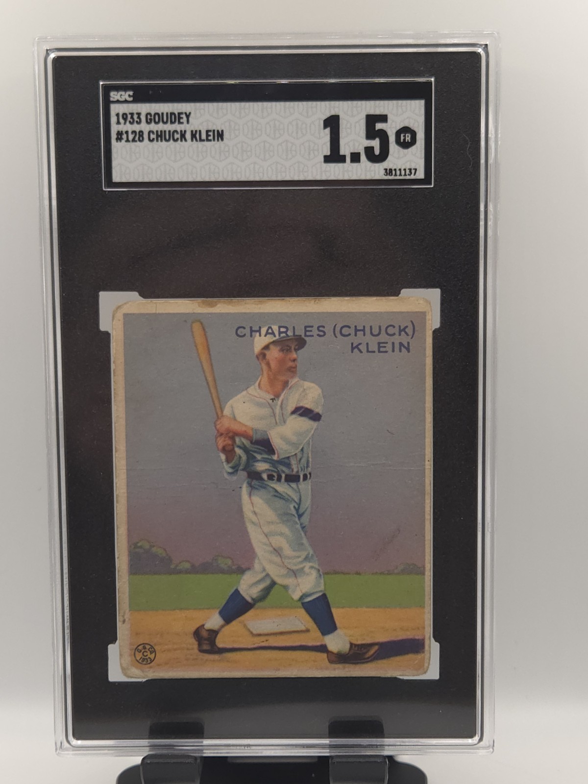 1933 Goudey Chuck Klein #128 SGC 1.5 HOF Philadelphia Phillies Vintage