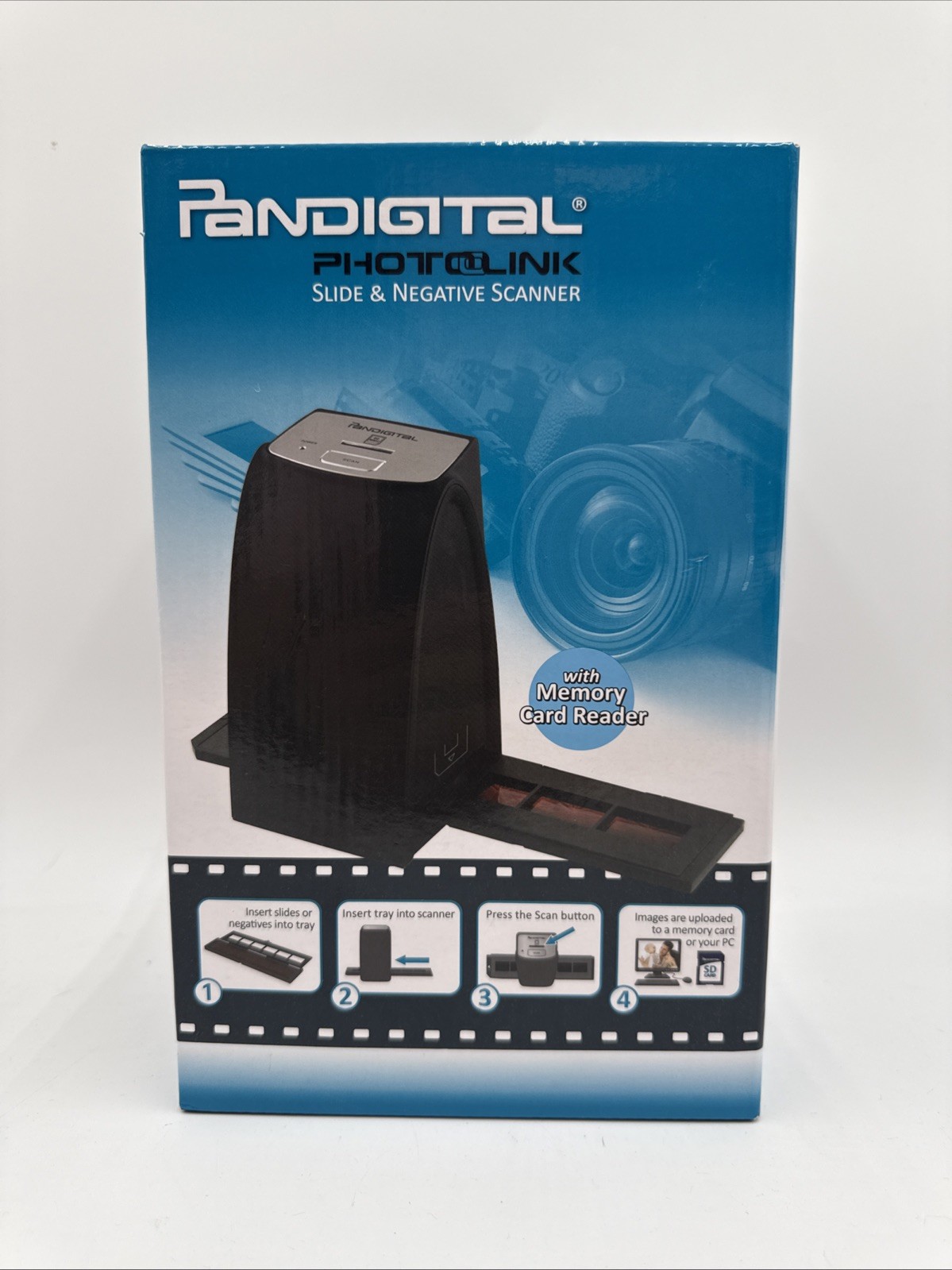 NEW PANDIGITAL PHOTOLINK SLIDE & NEGATIVE SCANNER W/ MEMORY CARD READER