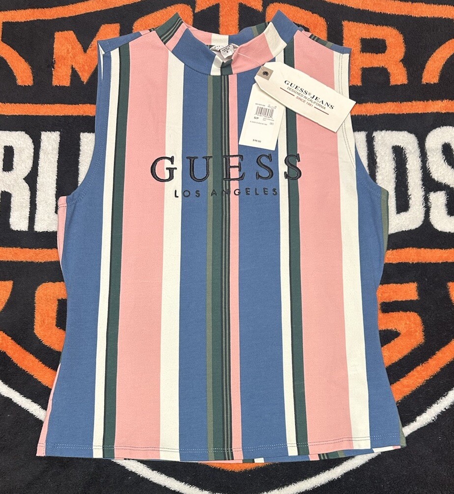 Guess Mock Neck Tank Top Shirts Size Womens Small NEW WITH TAGS