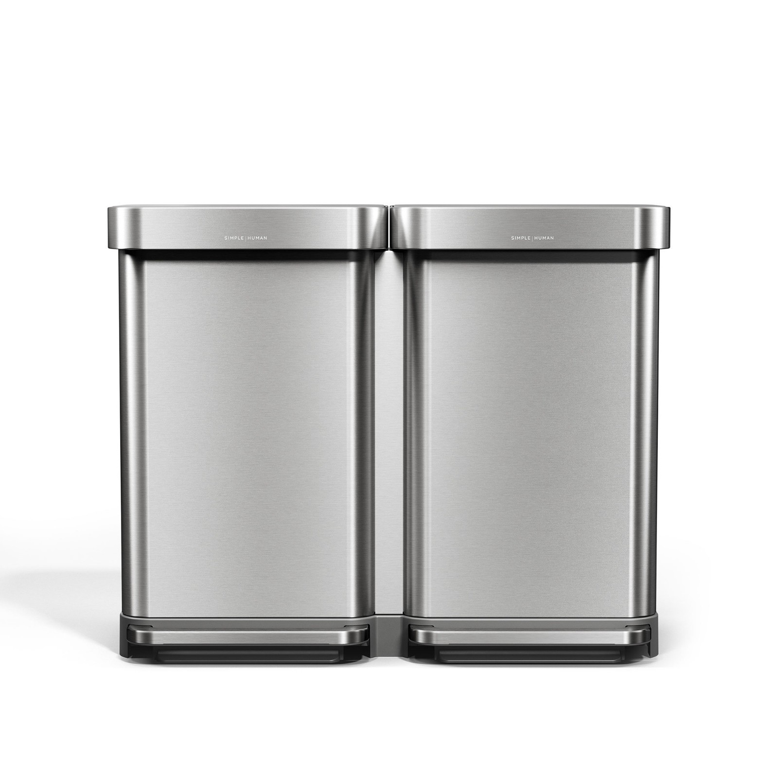 simplehuman 90L Rectangular Step Recycler, Brushed Stainless Steel New