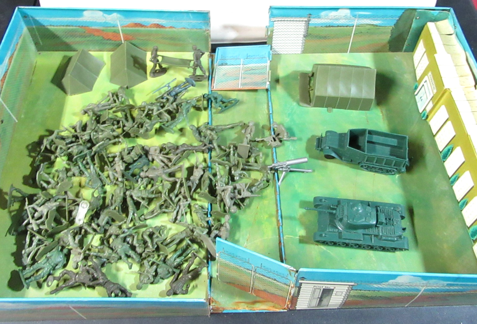 1968 Marx Carry-All Action Army Boot Camp Playset Vtg Not Complete