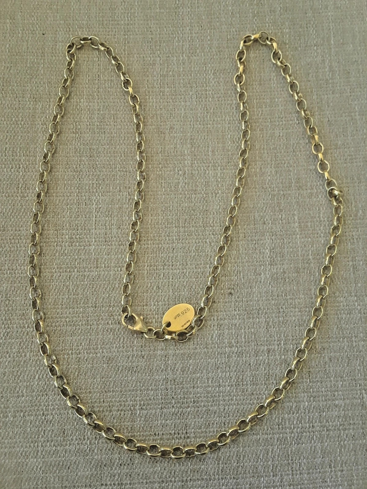 Rare Vintage MILANO CHARMS Rolo Link Gold plated Sterling 20\ Rare Vintage MILANO CHARMS Rolo Link Gold plated Sterling 20\