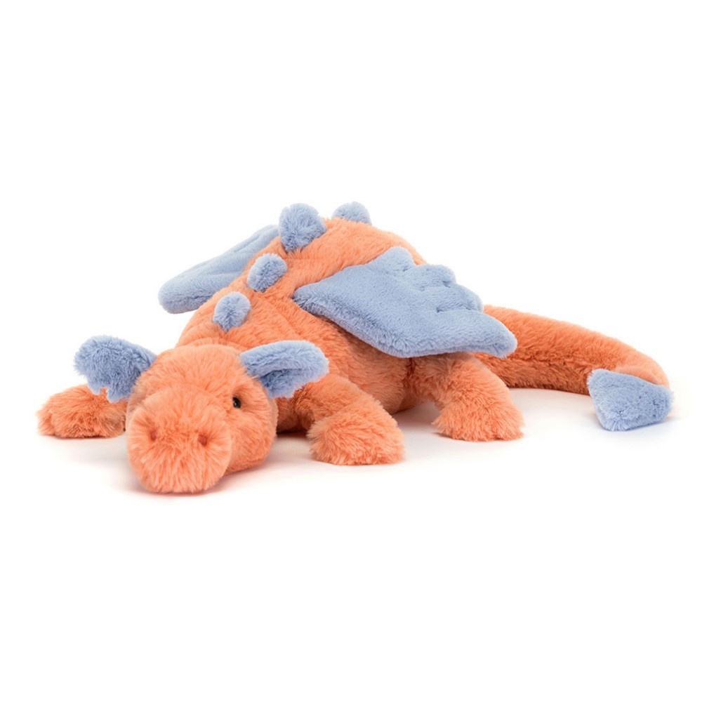 Jellycat Persimmon Dragon Plush Toy with Warm Heart and Fiery Creativity NWT