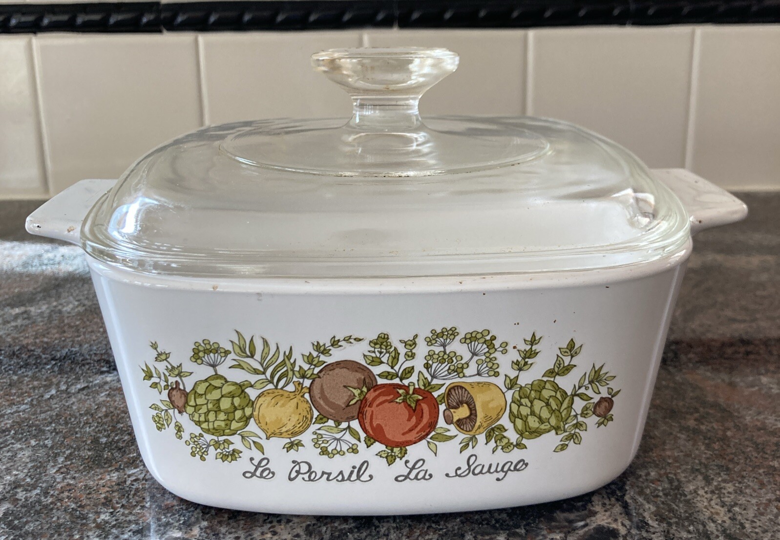 VTG Corning Ware SPICE OF LIFE Numbered Le Persil La Sauge 1.5 Quart, Lid A7C