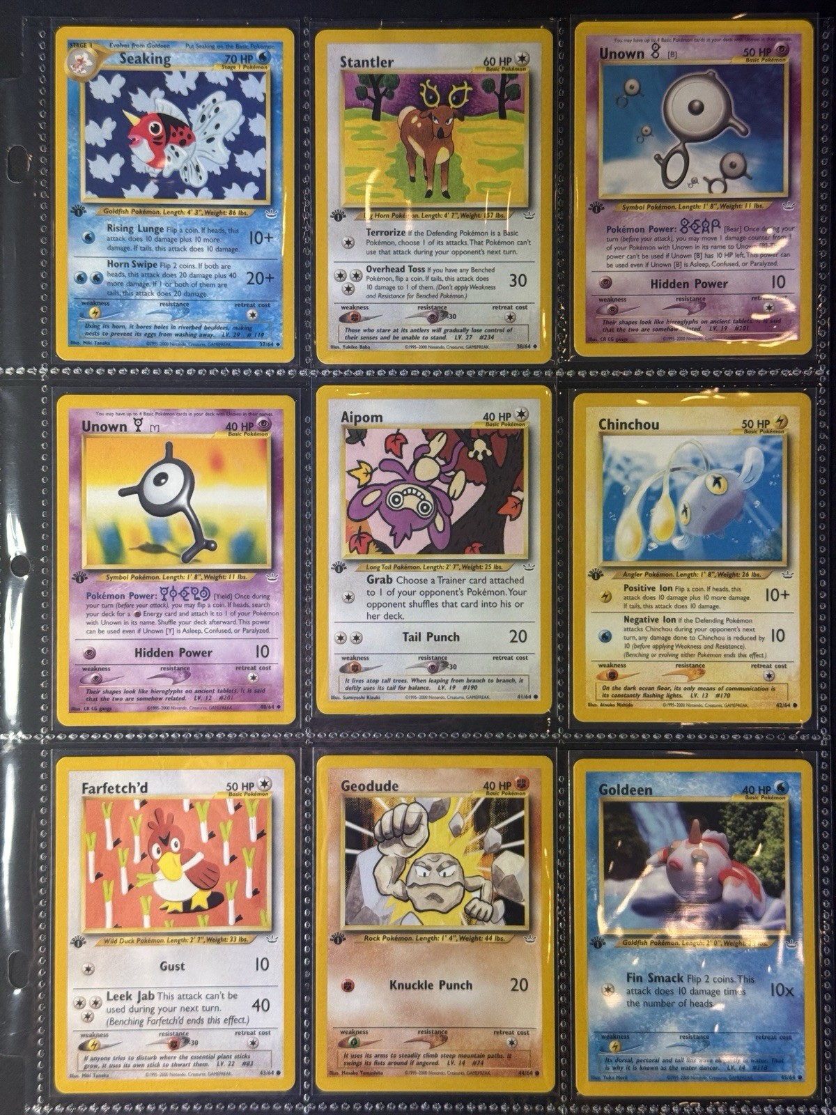 Ist Edition Neo Revelation 37 Card Common/Uncommon Pokemon Lot M/NM Vintage 2001