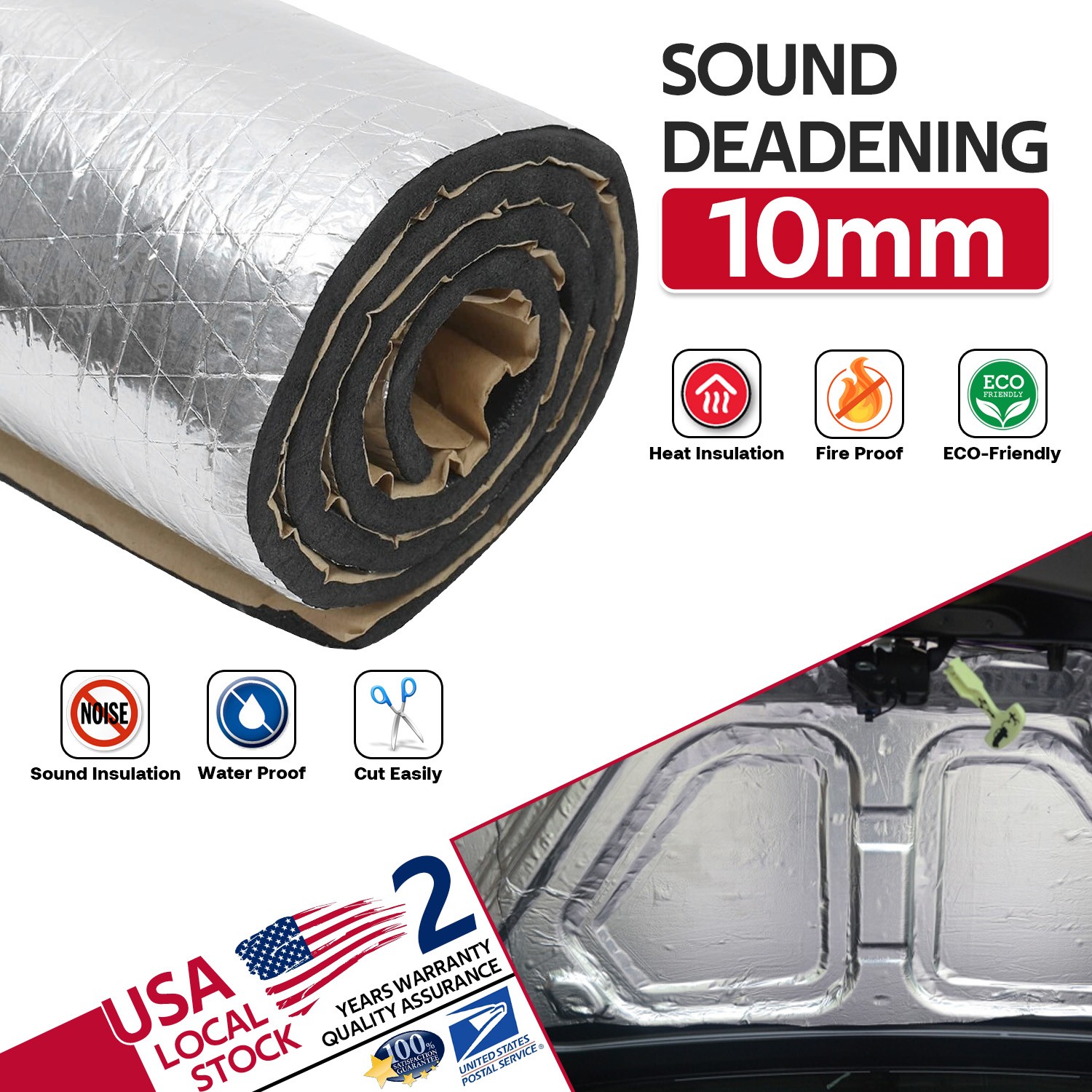 394mil 22sqft Car Van Boat Foam Sound Insulation Deadening Deadener Mat Liner US