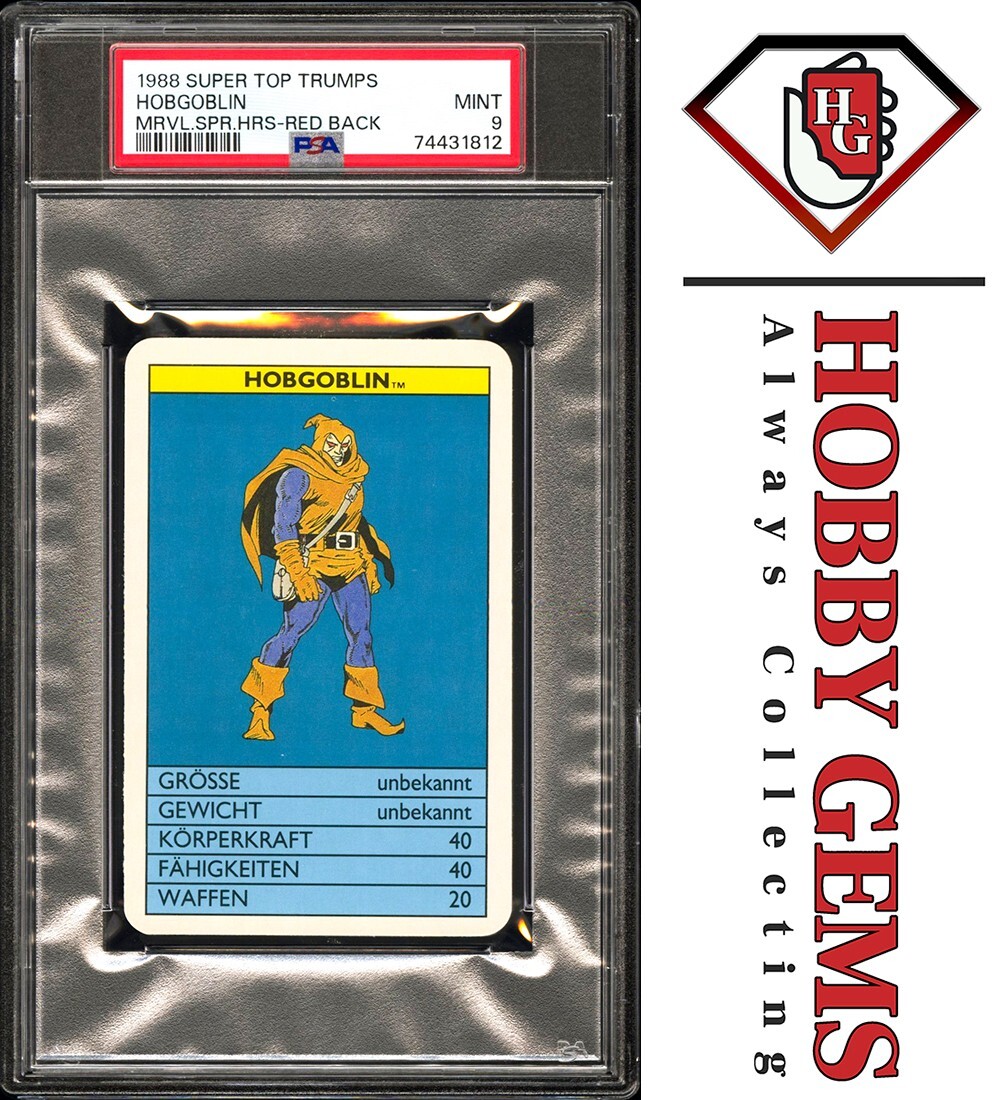 HOBGOBLIN PSA 9 1988 Super Top Trumps Marvel Super Heroes Red Back
