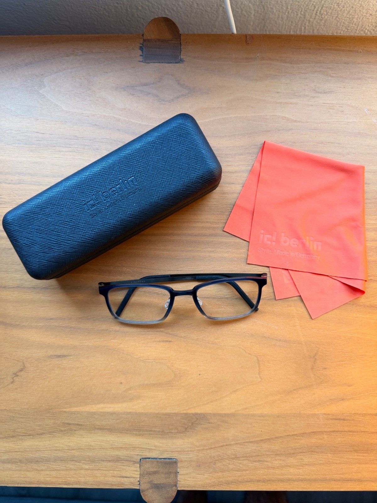 LINDBERG Acetanium 1231 AH07 Black Blue Unisex Rectangle Eyeglasses 50-19-135