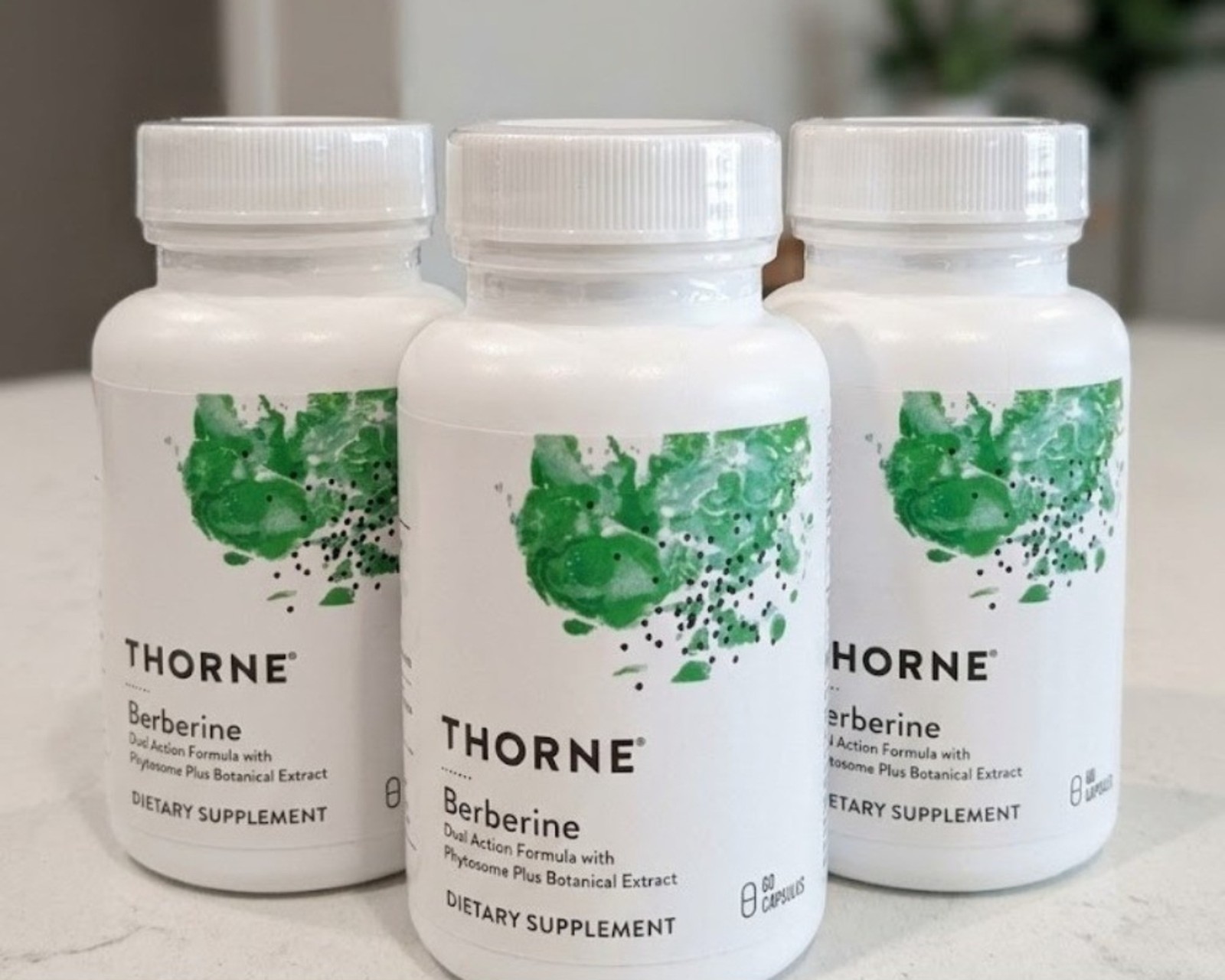 Thorne Berberine Supplement, 1000 mg Per Serving, 60 Capsules Each, Pack of 3