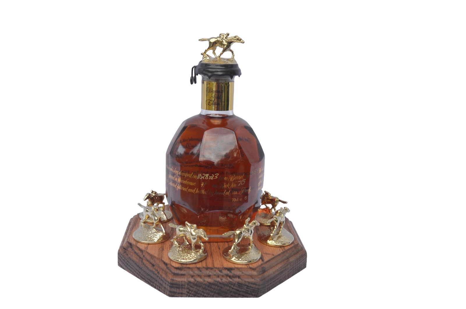 Blanton's Bourbon Cork Display Solid Oak With Light, Blantons, Whiskey