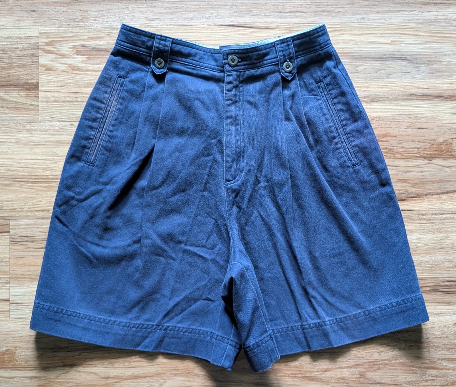 Vtg Liz Claiborne Shorts Womens 8 High Waist Pleated Navy Blue Cotton Lizsport Vtg Liz Claiborne Shorts Womens 8 High Waist Pleated Navy Blue Cotton Lizsport