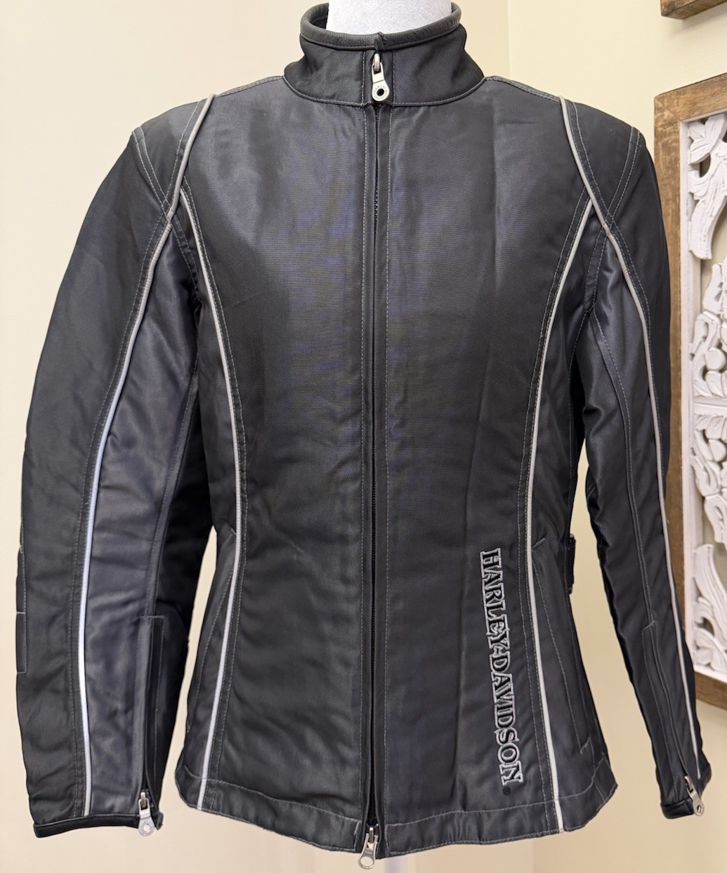 VTG 2004 HARLEY DAVIDSON WOMENS Riding Casual Jacket Full Zip Embroidered XS