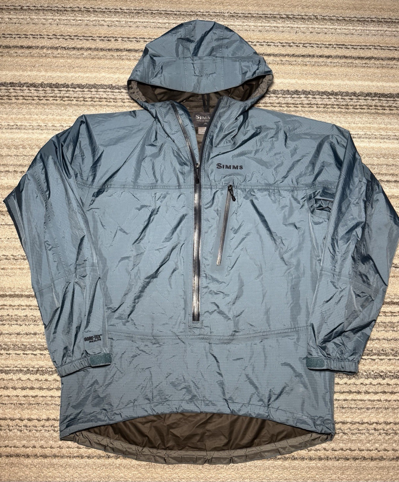 Simms GORE-TEX Paclite Anorak Jacket Mens Pullover 1/2 Zip Waterproof Fishing Simms GORE-TEX Paclite Anorak Jacket Mens Pullover 1/2 Zip Waterproof Fishing