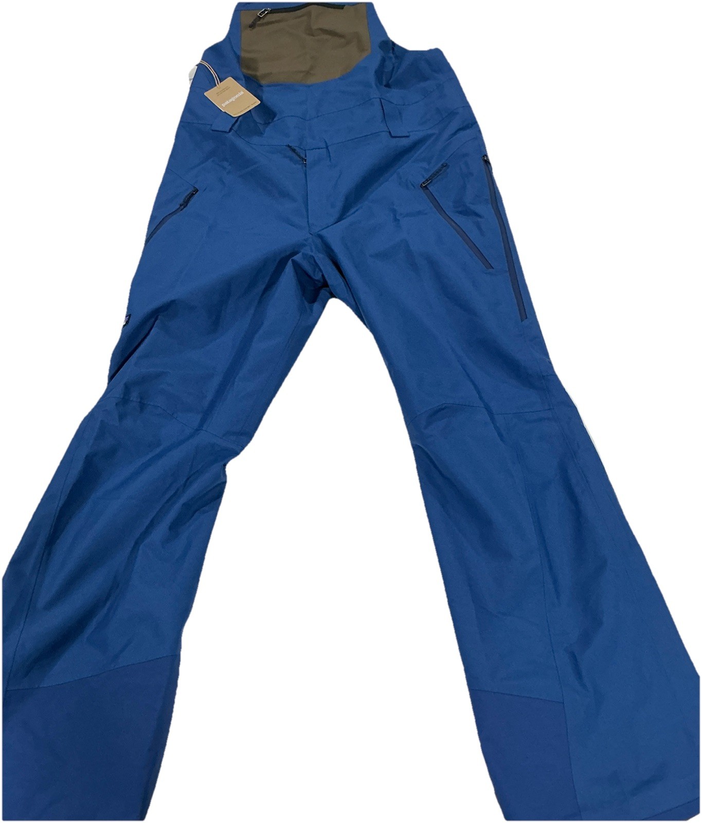 Men\'s Patagonia Powder Town Snow Bibs Clement Blue Medium Bib RECCO Reflector
