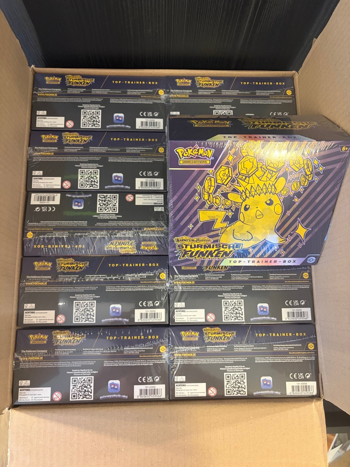 1x Pokemon Crimson & Purple Stormy Sparks Top Trainer Box GERMAN ETB 1x Pokemon Crimson & Purple Stormy Sparks Top Trainer Box GERMAN ETB