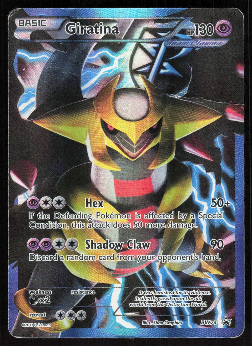 Giratina (Team Plasma) BW74 Holo Rare Black and White Promos Pokemon EN Damaged