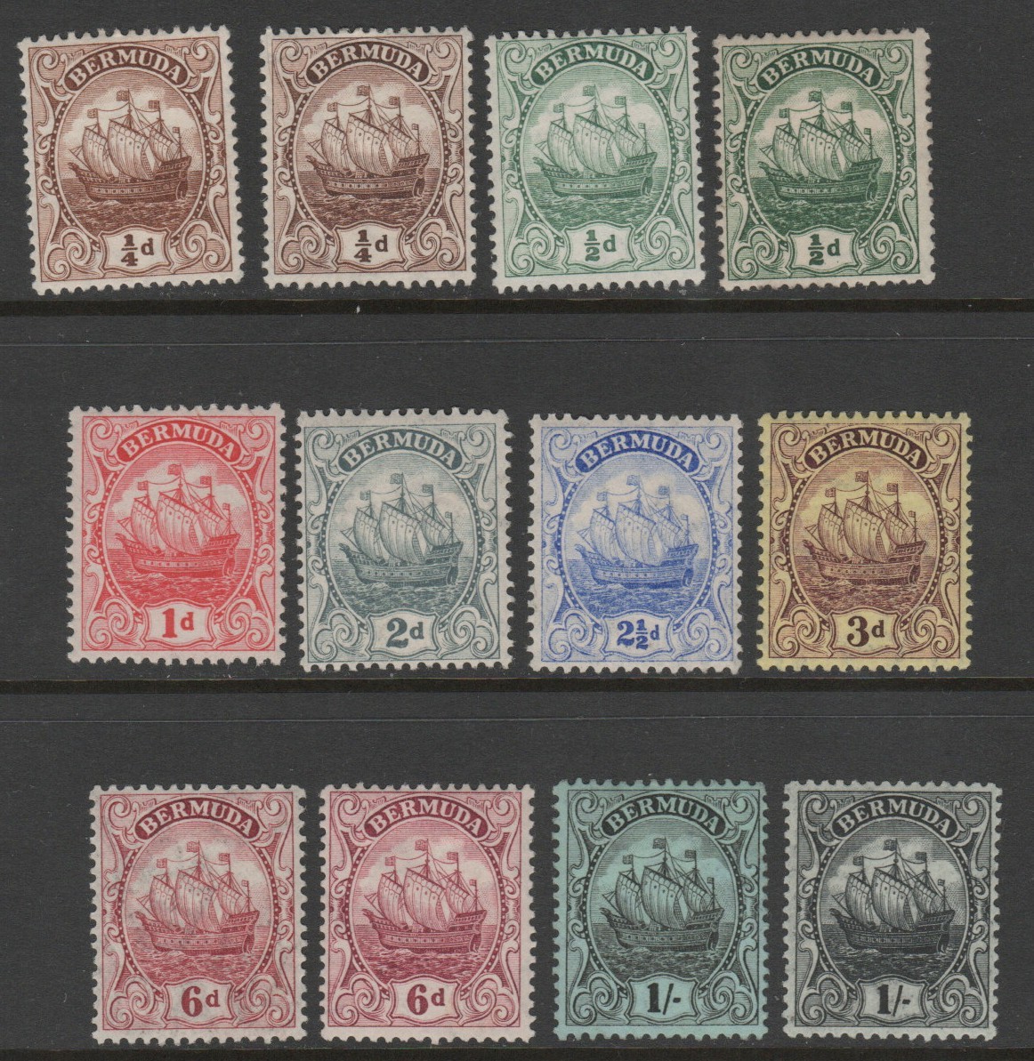 Bermuda 1910-1924 Caravel Sc Btwn 40   48 & Shades LH VF CV $102.20