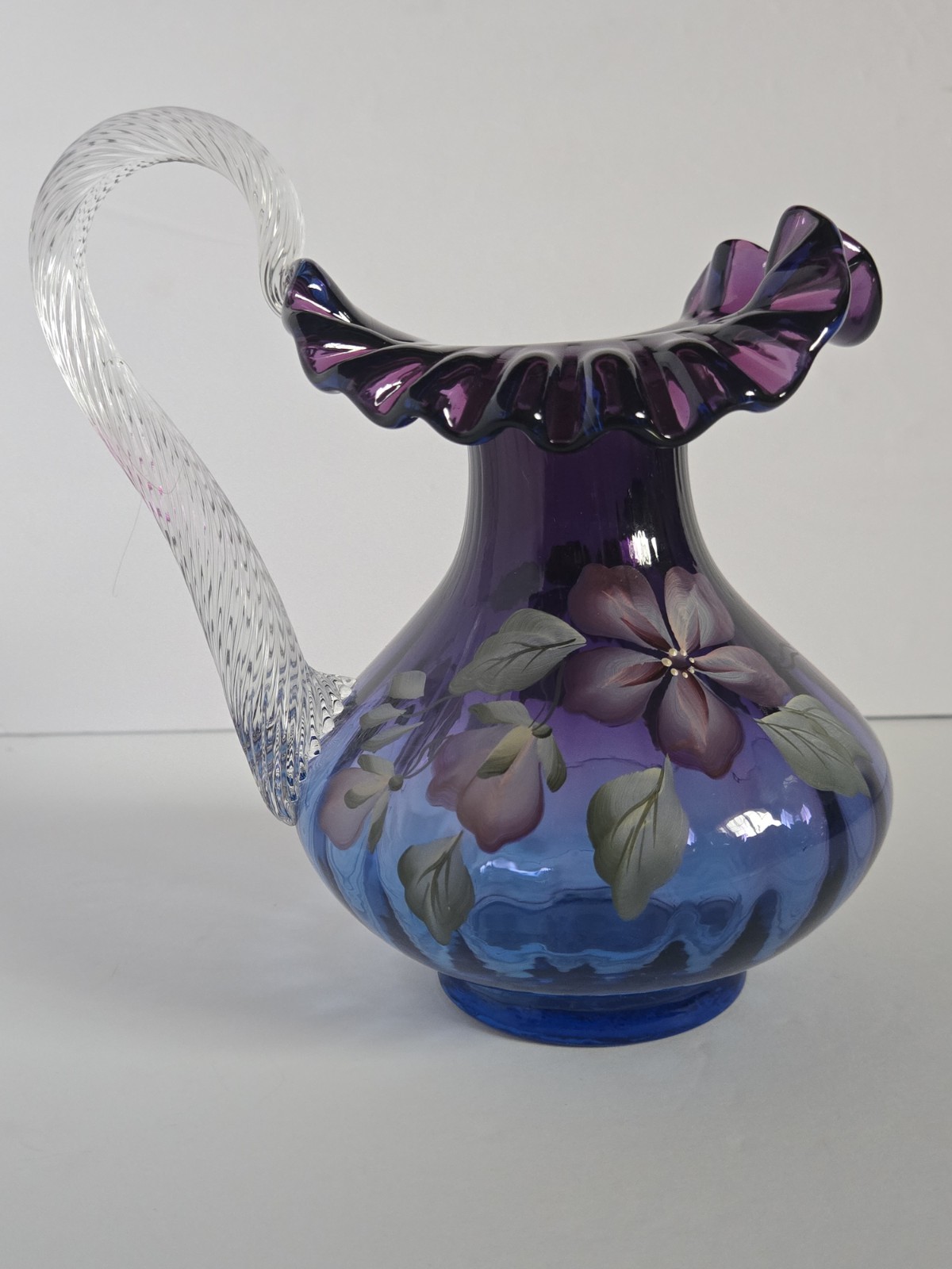 Fenton Historic Collection Mulberry Pitcher Blossom Ladybug #312/1250 B Hopkins