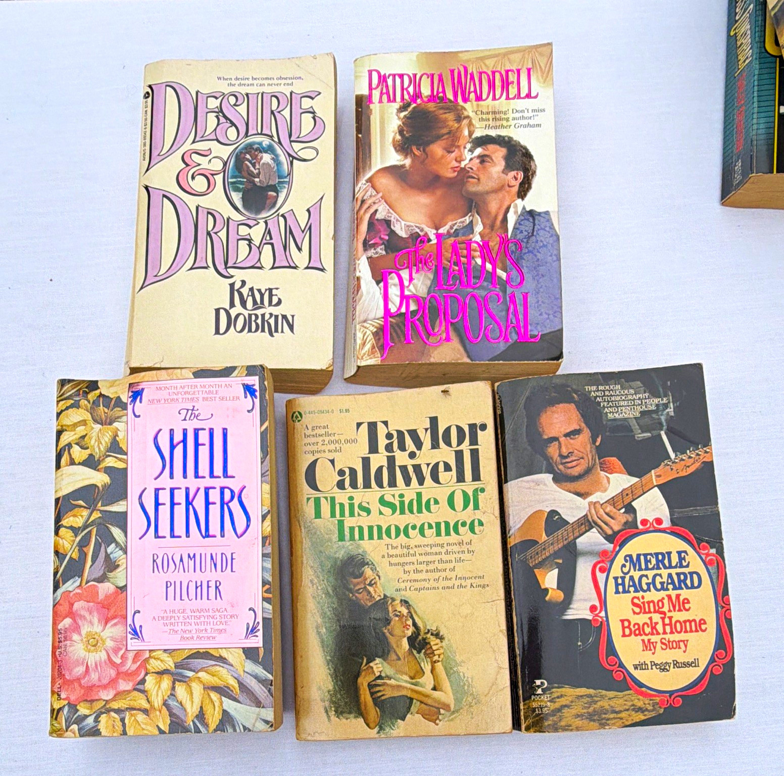 Vintage Lot of 5 Avon Romance Paperback Books 1984 1st Ed + Autobiography