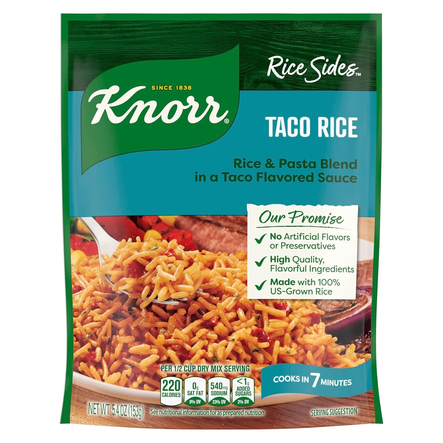 Knorr Rice Sides Taco Rice For a Tasty Rice Side Dish 5.4 oz Knorr Rice Sides Taco Rice For a Tasty Rice Side Dish 5.4 oz