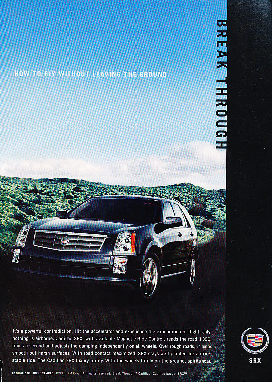 2004 Cadillac SRX - Fly - Classic Vintage Advertisement Ad D22