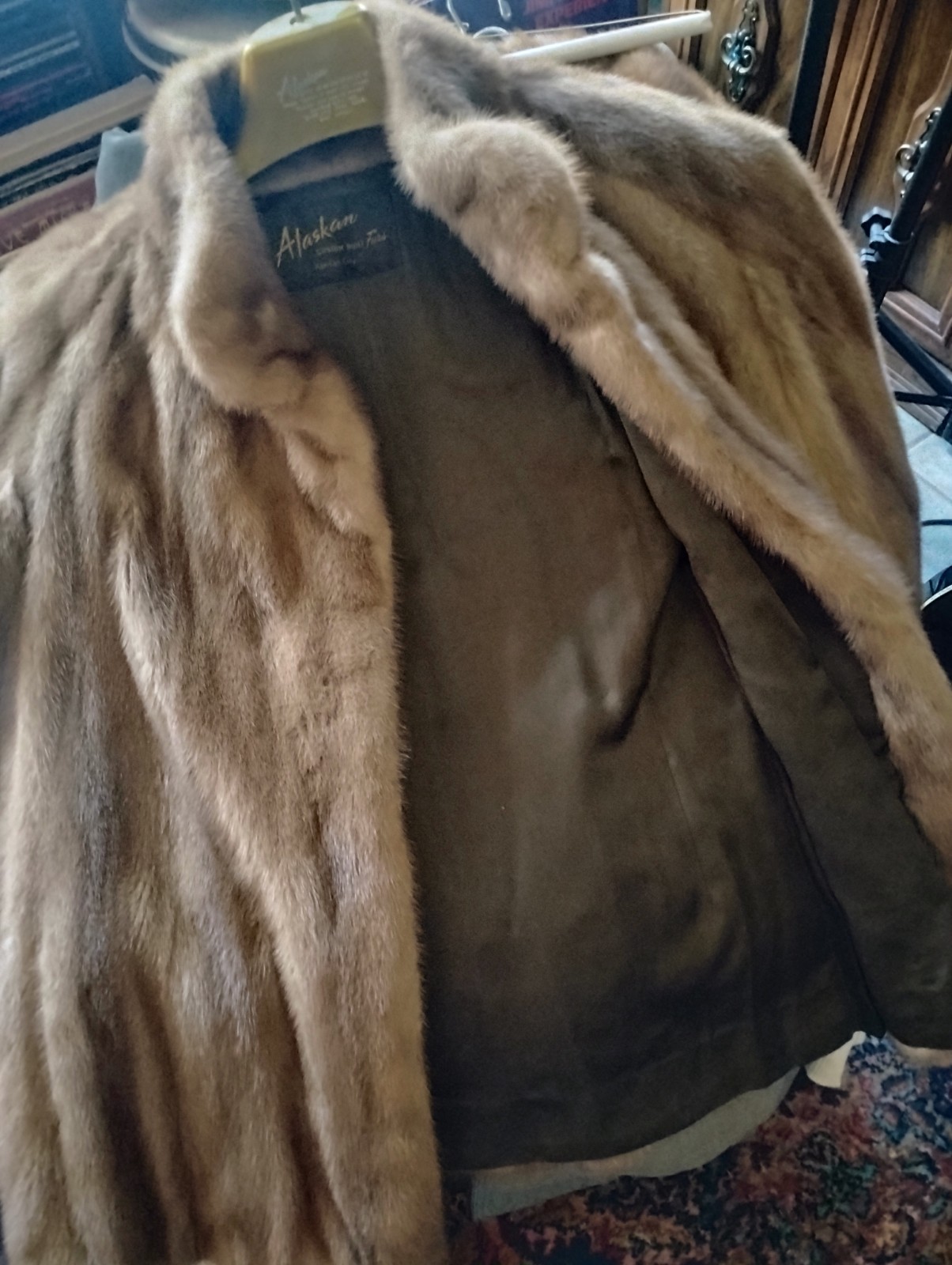 Custom Made Vintage Alaskan Custom Built Furs ~S-M  Brown Genuine Mink Fur Coat