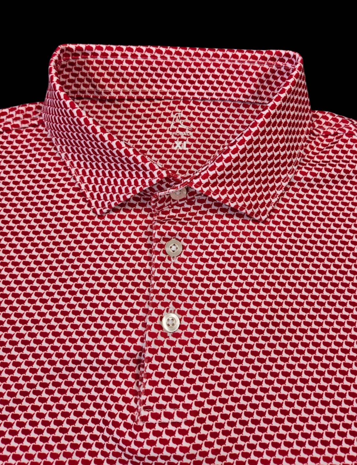 Rhoback Men\'s XL Red & White 1776 USA United States Golf Polo Shirt Rhoback Men\'s XL Red & White 1776 USA United States Golf Polo Shirt