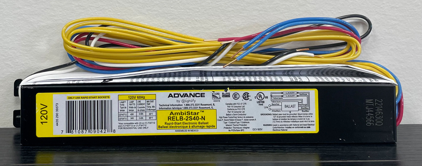 Philips ADVANCE AmbiStar RELB-2S40-N Replacement Ballast 40-Watt 2-Lamp T12 Philips ADVANCE AmbiStar RELB-2S40-N Replacement Ballast 40-Watt 2-Lamp T12