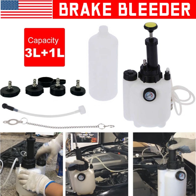 3L + 1L Car Brake Bleeder Clutch Bleeding System Fluid Bleeder Tool Set Kit