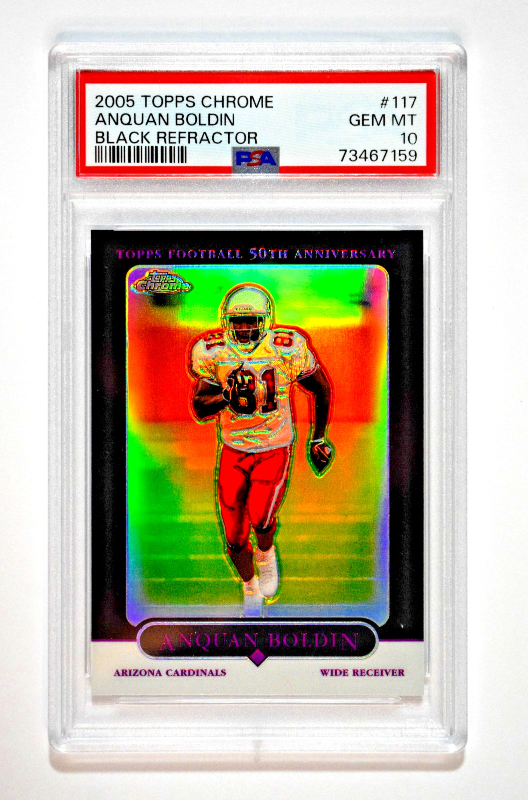 2005 Topps Chrome #117 Anquan Boldin Black Refractor /100 PSA 10 Gem Mint 2005 Topps Chrome #117 Anquan Boldin Black Refractor /100 PSA 10 Gem Mint