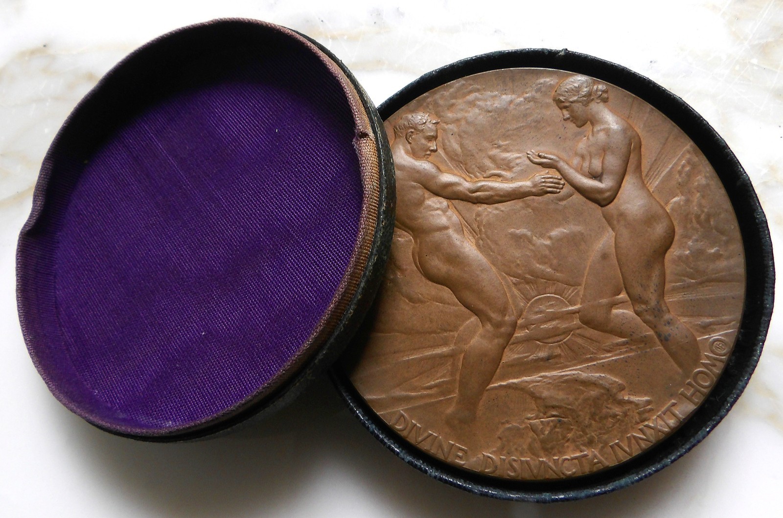 1915 Panama Pacific Exposition Bronze Award Medal by John Flanagan Original Box