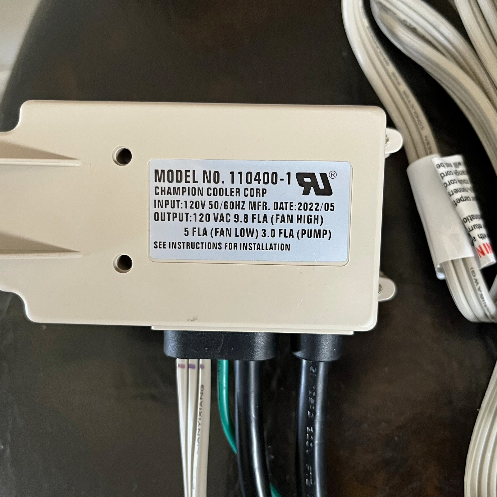 Champion Cooler Control Box Module 110400-1 120V for RWC50/RN50W Champion Cooler Control Box Module 110400-1 120V for RWC50/RN50W
