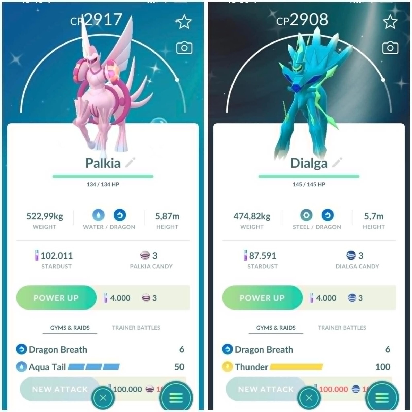 ✨Shiny Dialga, Palkia Origin - P T C - 20kStardust - Description