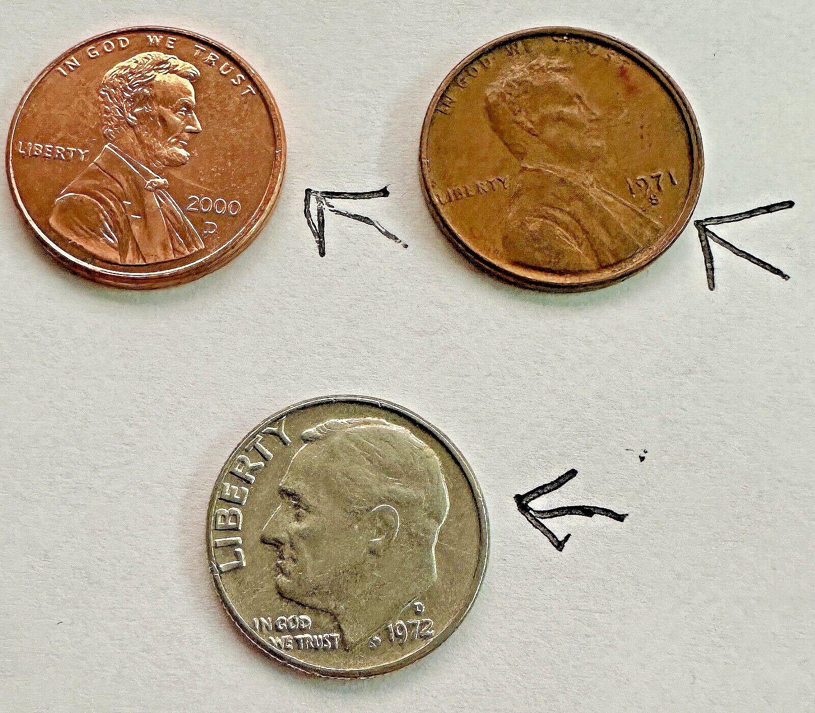 1971-S Lincoln 1c +  2 Other Coins ~ Group of Minor Off-Cent Coins ~ Sweet ~T7