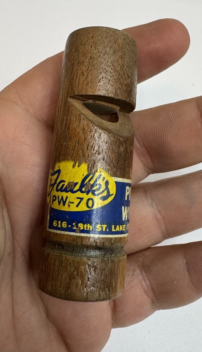 Vintage Wood Faulk\'s PW-70 Pintail Whistle Lake Charles