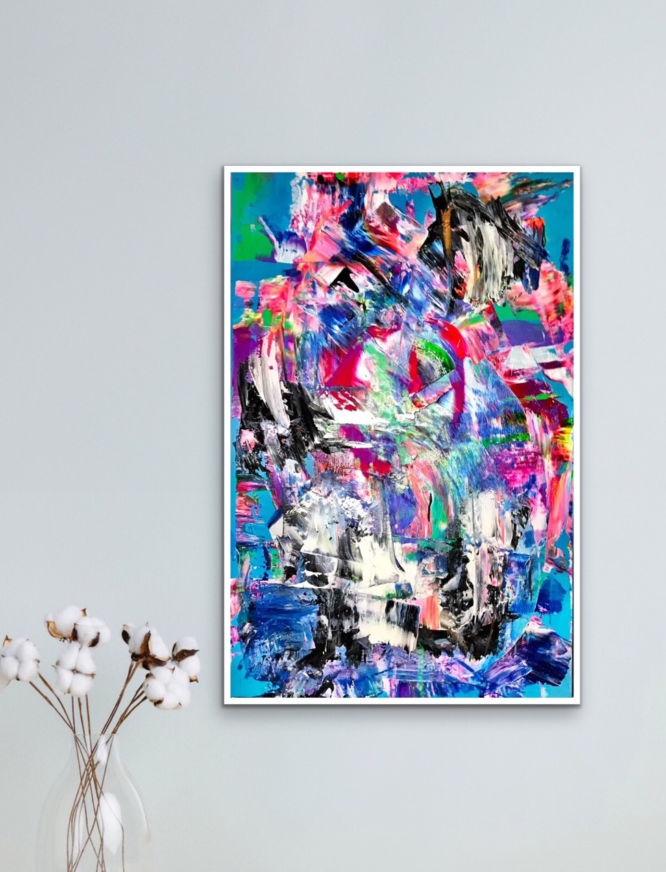 ORIGINAL ABSTRACT IMPRESSIONIST FINE ART  15x23 READY  TO HANG SIGNED PAINTING