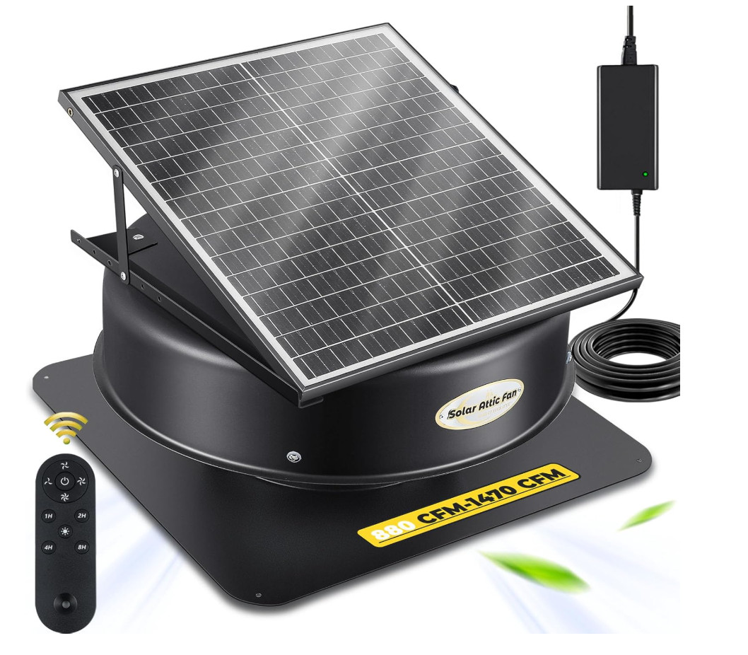 40-Watt Hybrid Solar/Electric Powered Roof Mount Attic Fan Included Inverter 40-Watt Hybrid Solar/Electric Powered Roof Mount Attic Fan Included Inverter