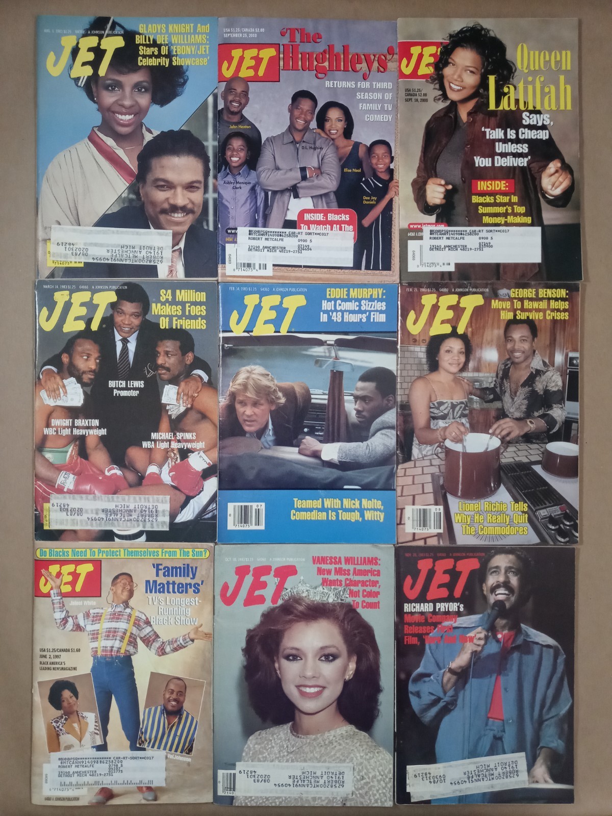 (x9) Black Interest JET Magazine Lot 1983 2000 Celebrity Fashion Sports Music