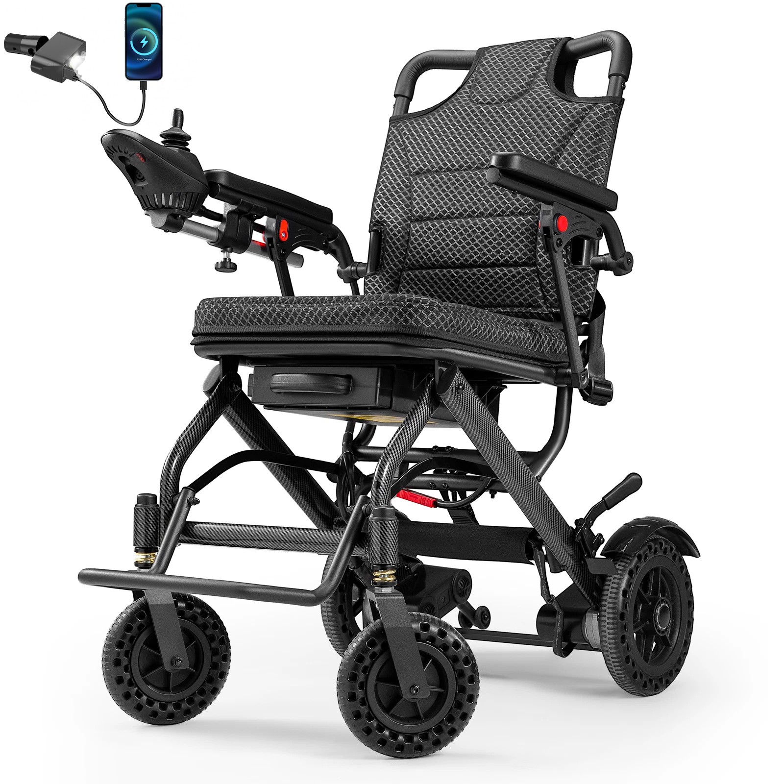 32lb Foldable Lightweight Electric Wheelchair Intelligent for Adults Airline FDA