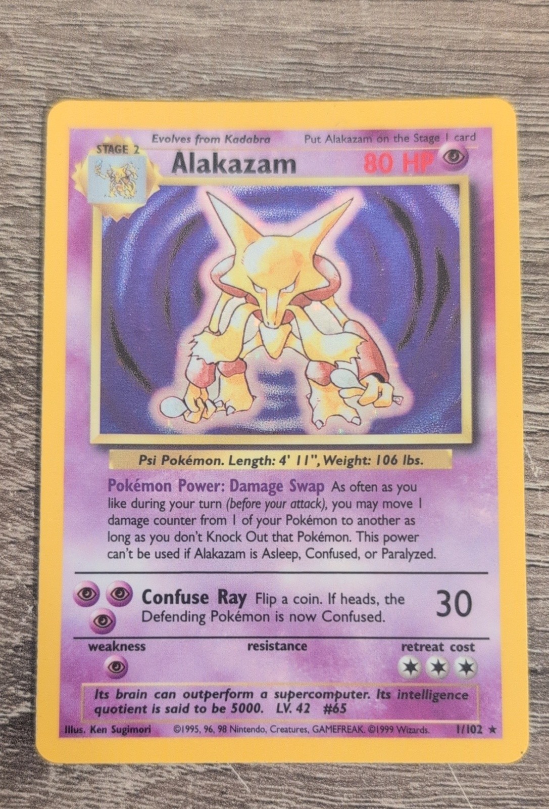 Alakazam 001/102 Base Set Holo Alakazam 001/102 Base Set Holo