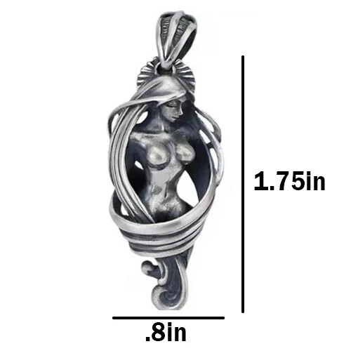 NEW Wrapped Woman Jewelry Vintage Silver Sexy Goddess Standing Pendant Necklace NEW Wrapped Woman Jewelry Vintage Silver Sexy Goddess Standing Pendant Necklace