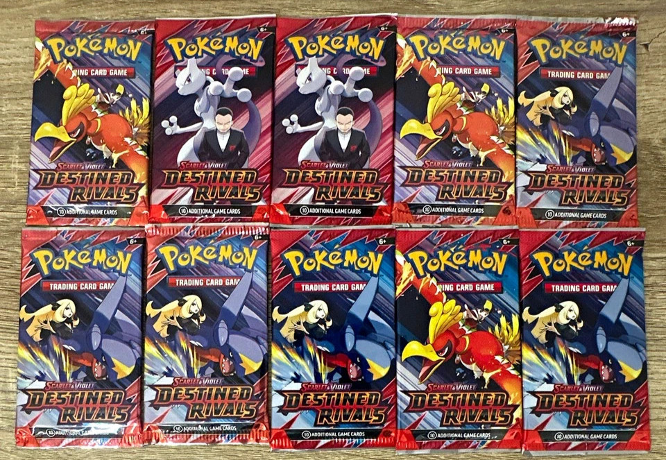 10 X Various Scarlet & Violet Destined Rivals New/Sealed Booster Packs English 10 X Various Scarlet & Violet Destined Rivals New/Sealed Booster Packs English