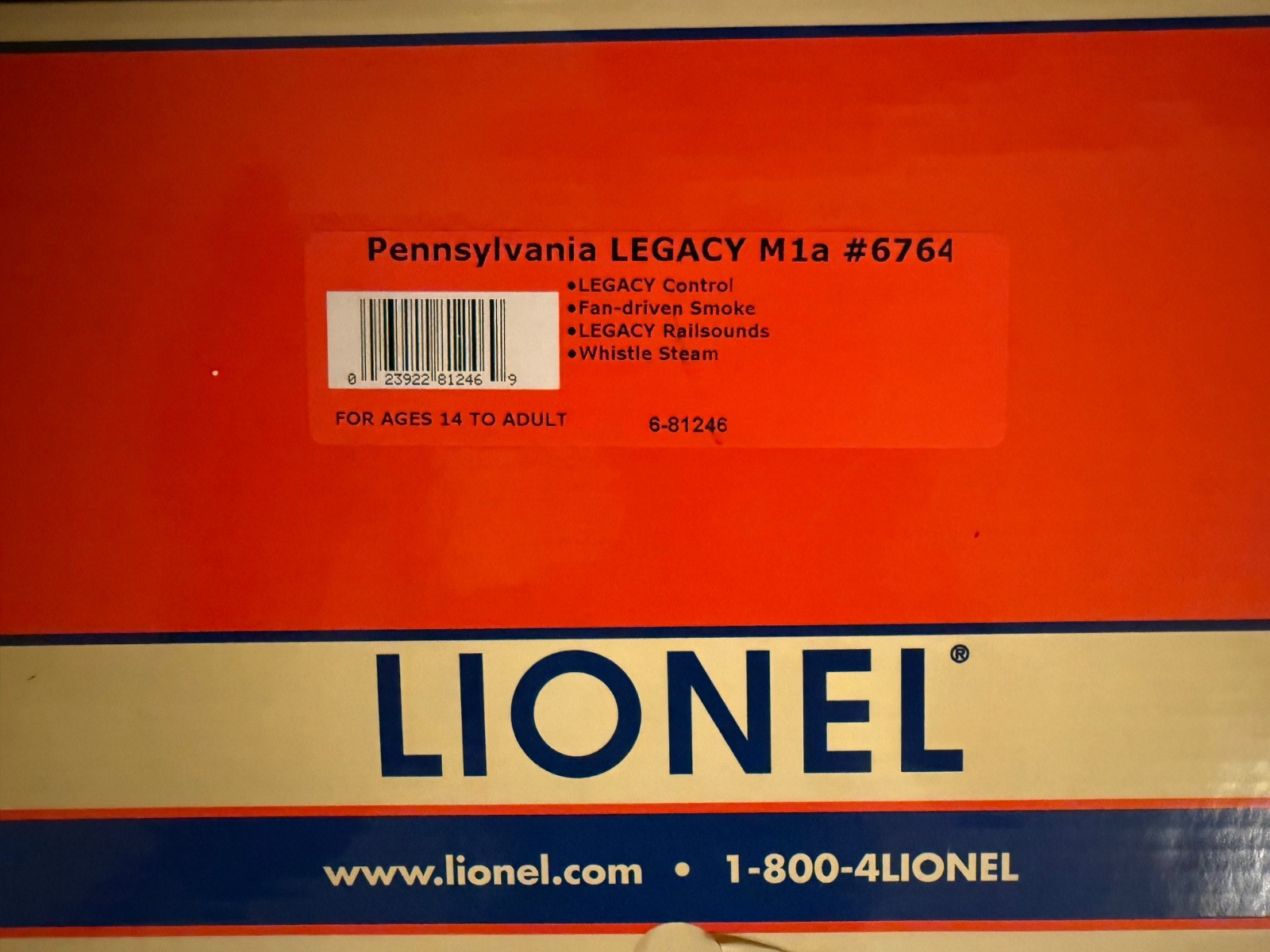 LIONEL PENNSYLVANIA LEGACY SCALE MIA 4-8-2 STEAM LOCOMOTIVE #6764 LIONEL PENNSYLVANIA LEGACY SCALE MIA 4-8-2 STEAM LOCOMOTIVE #6764