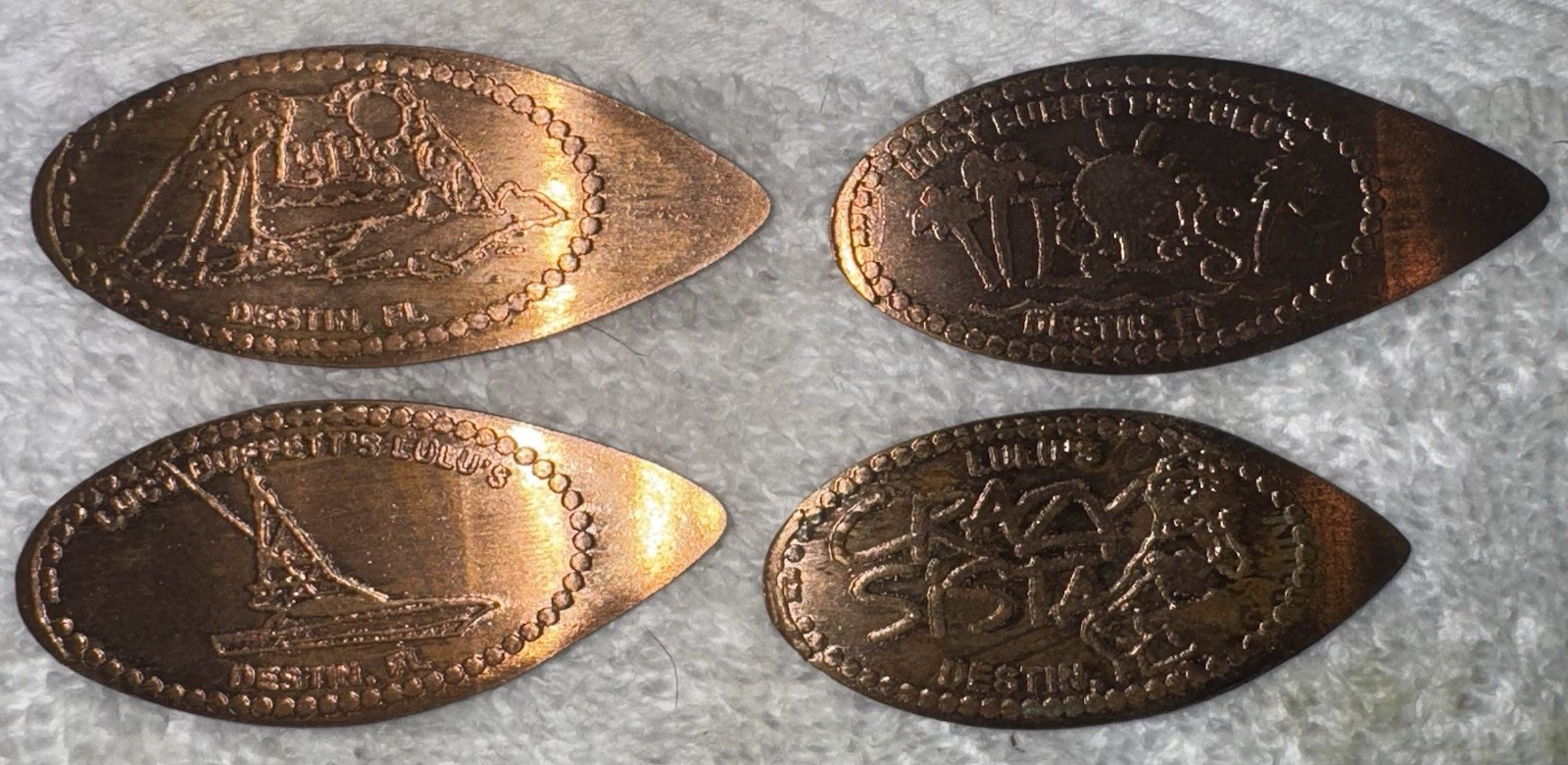 Lucy Buffett’s Lulu’s Pressed Penny Destin, FL Set Of 4 Copper Lucy Buffett’s Lulu’s Pressed Penny Destin, FL Set Of 4 Copper