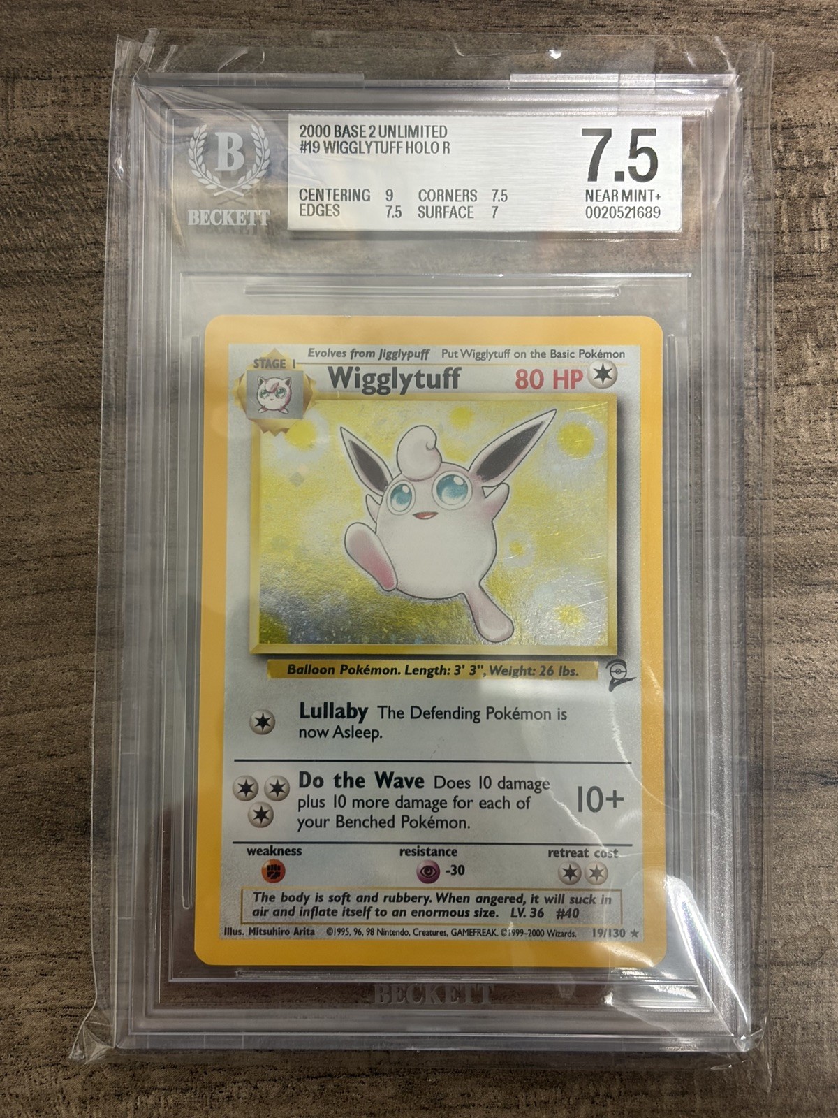 1999 pokemon jungle wigglytuff holo 16 Beckett 7.5