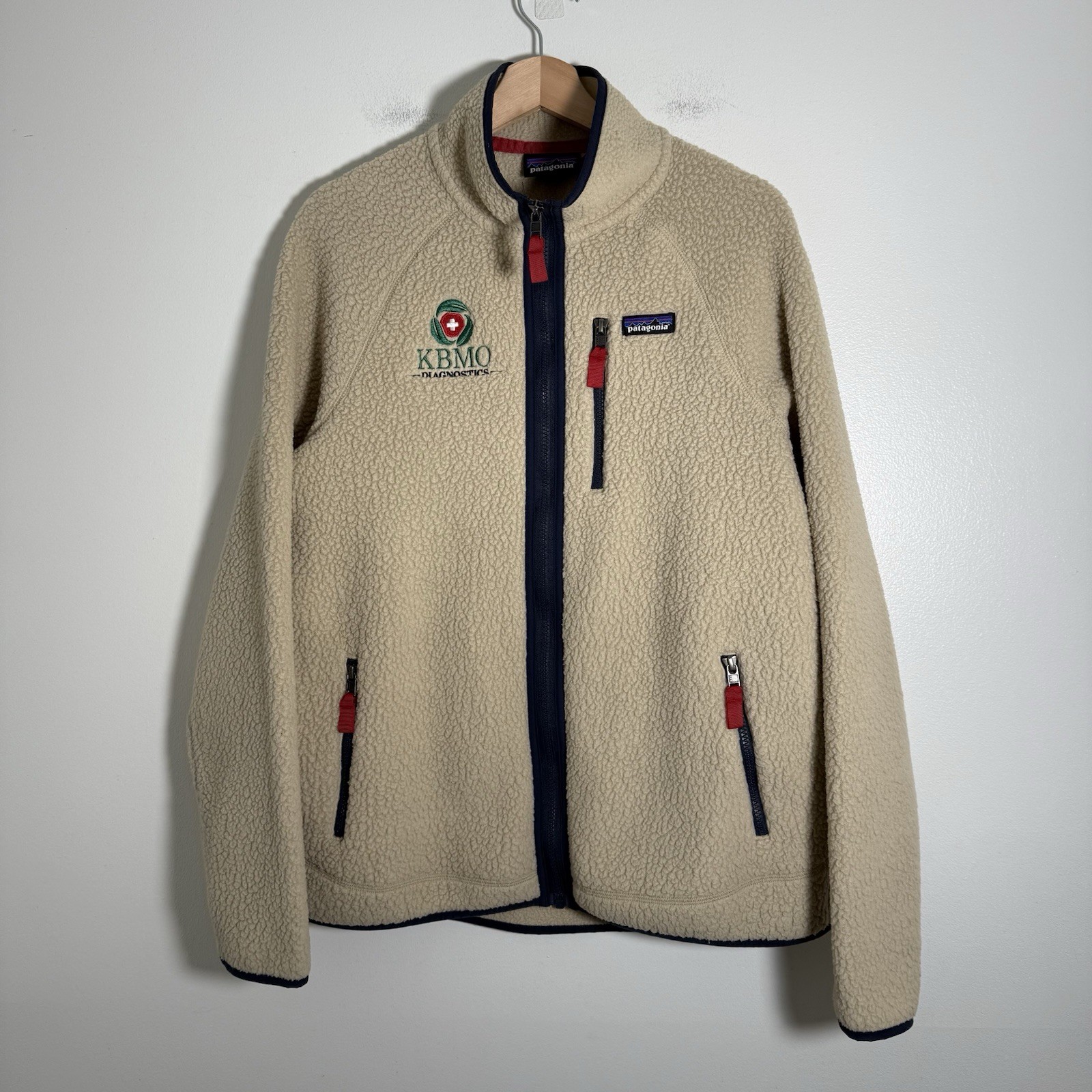 Patagonia Classic Retro-X Deep Pile Fleece Jacket Men’s Large Oatmeal Full Zip