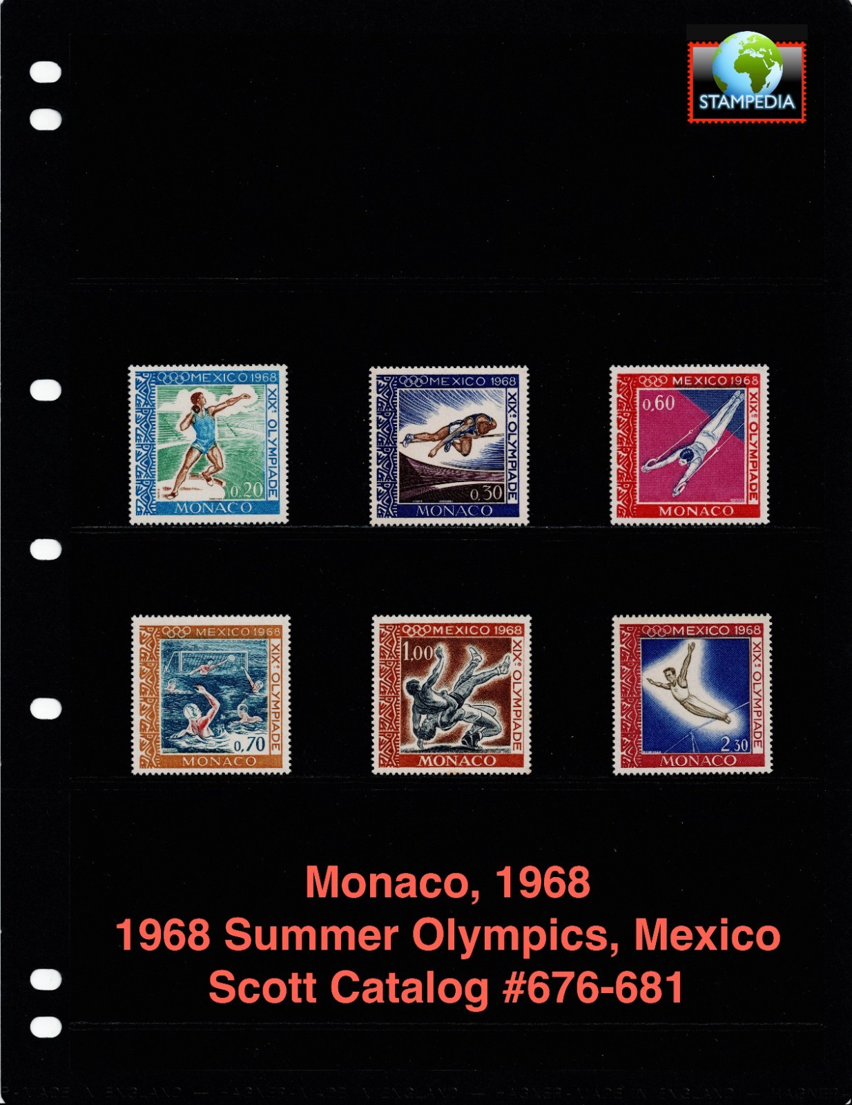 $2.70 Scott Value - 1968 MONACO Summer Olympics Games Olympic CV MNH NH UMM
