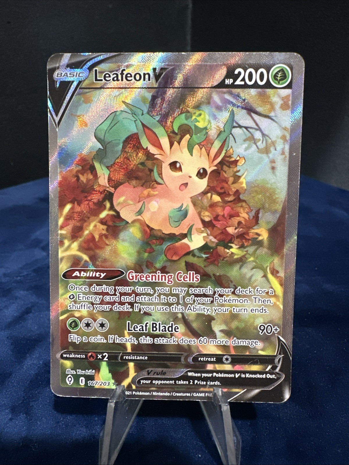 Leafeon V (Alternate Full Art) 167/203 SWSH07: Evolving Skies Holo